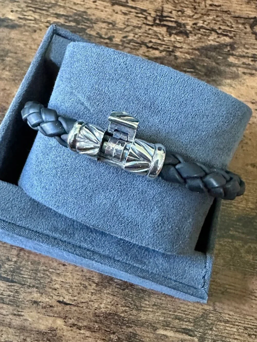 David Yurman Chevron Bracelet in Black Rubber - 8mm - 8.75
